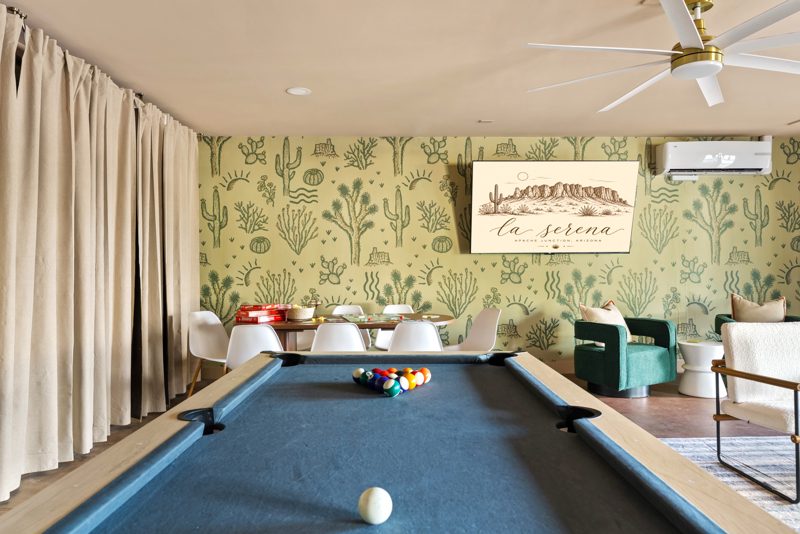 The game room with the pool table
