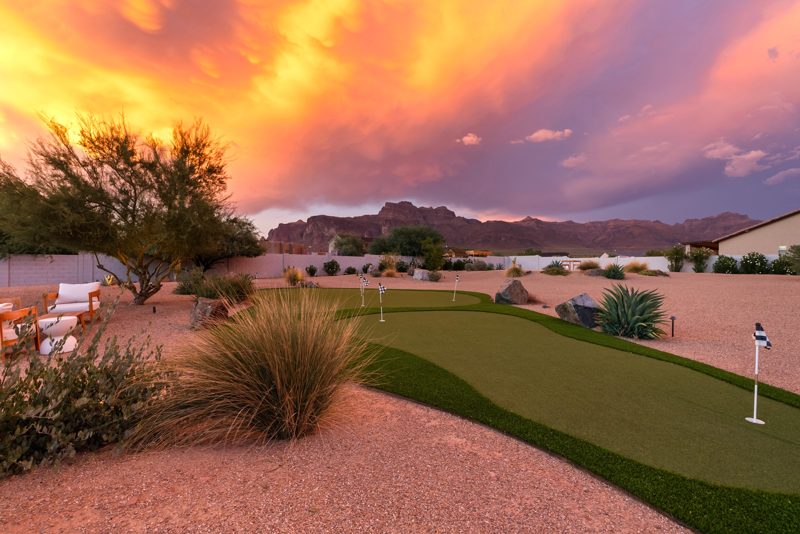 The putting green at sunset